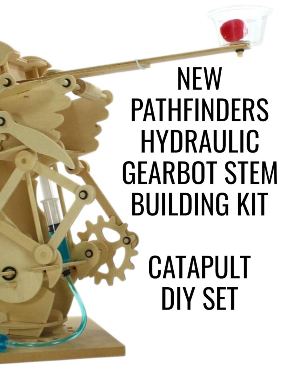 New Pathfinders STEM Kit Hydraulic Gearbot Wooden Building Catapult DIY HYDRAULI